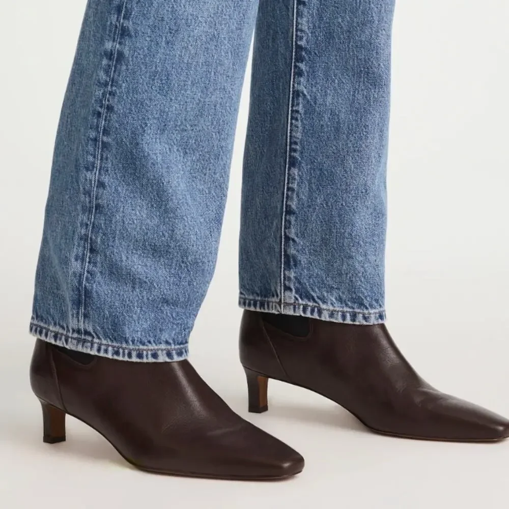 NEW Madewell The Dimes Chelsea Dark Brown Leather Ankle Booties Turkish Coffee 9